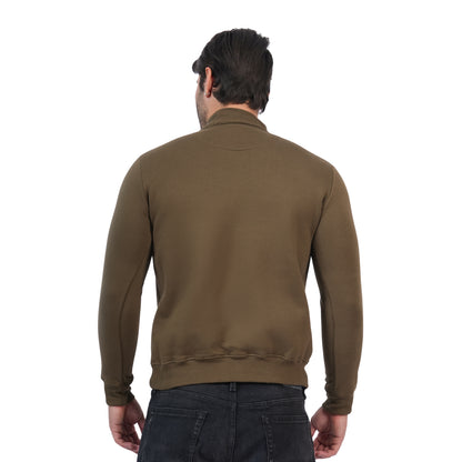 Men's Casual High Neck Sweatshirt (Dk. Olive)