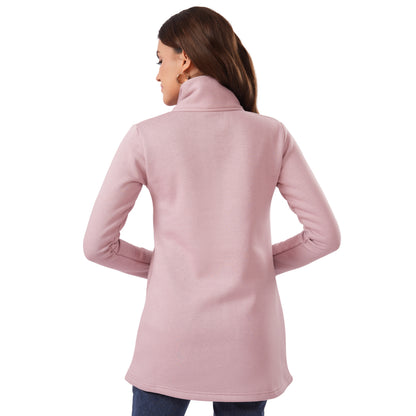 Women Winter High Neck Long Coat (Mauve)