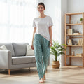 Women Printed Relaxed-Fit Lower - Aruba Blue