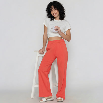 Women Flared Pants (Cherry)
