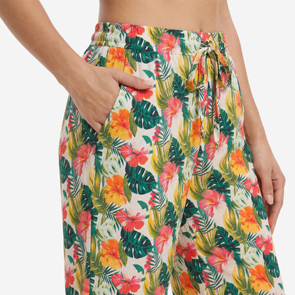 Women Multicolor Printed Rayon Loungewear Set