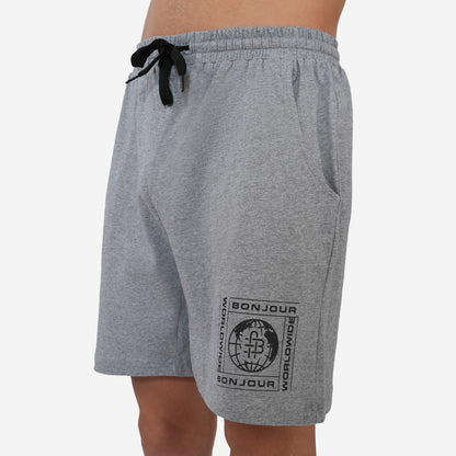 Men Cotton Regular Fit Lounge Shorts (Lt.Grey)