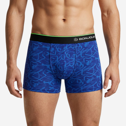 Men's Multicolor Supersoft Printed Modal Cotton Trunks - Single Pack | Blue