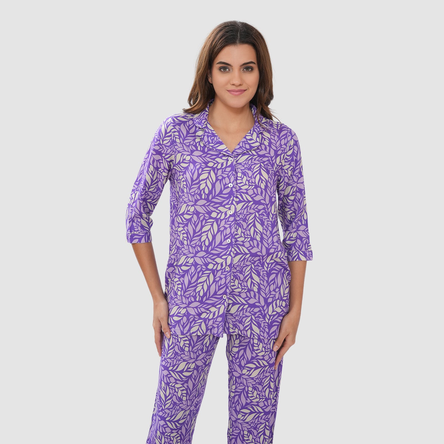 Bonjour Women's Floral Print Cotton Lounge Wear Set