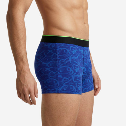 Men's Multicolor Supersoft Printed Modal Cotton Trunks - Single Pack | Blue