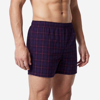 Men’s 100% Cotton Printed Mid-Rise Boxer Shorts - (Purple)