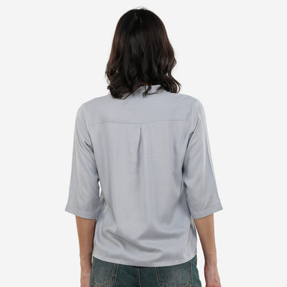 Tunic 3/4 Sleeve Plain Top for Women & Girls (Silver)