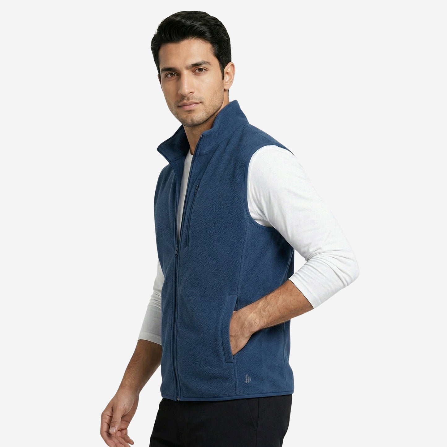 Men’s Navy Sleeveless Polar Jacket (Pack of 1)