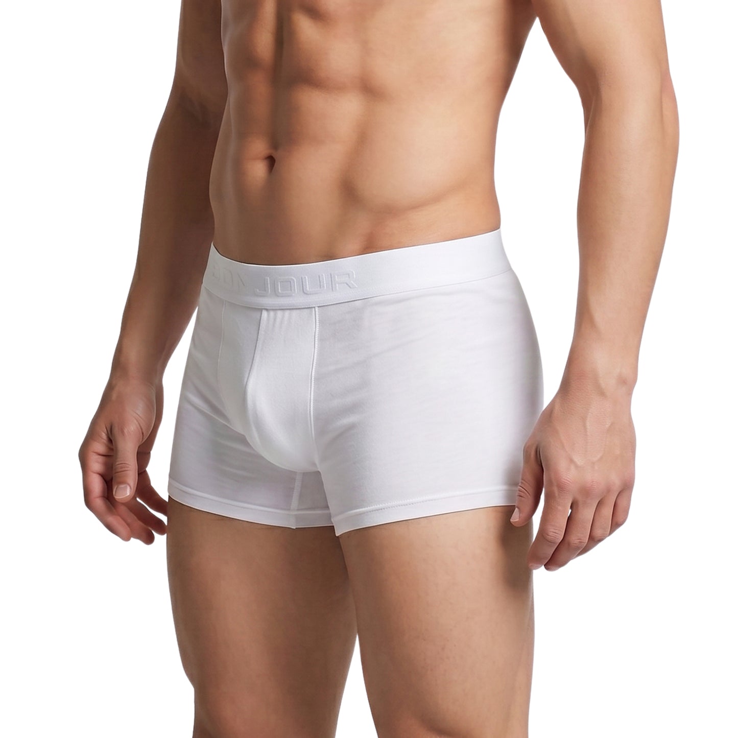 Men’s White Micro Modal Seamless Trunks with Boncel Technology