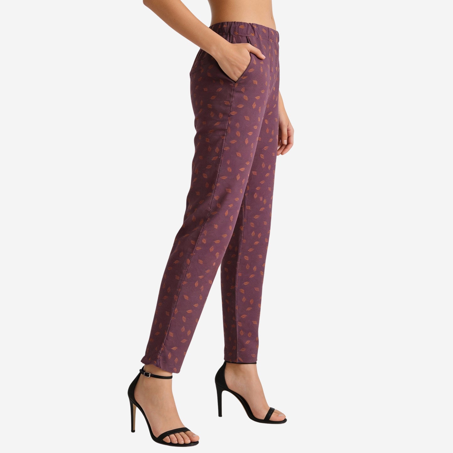 Women Printed Relaxed-Fit Lower - Purple