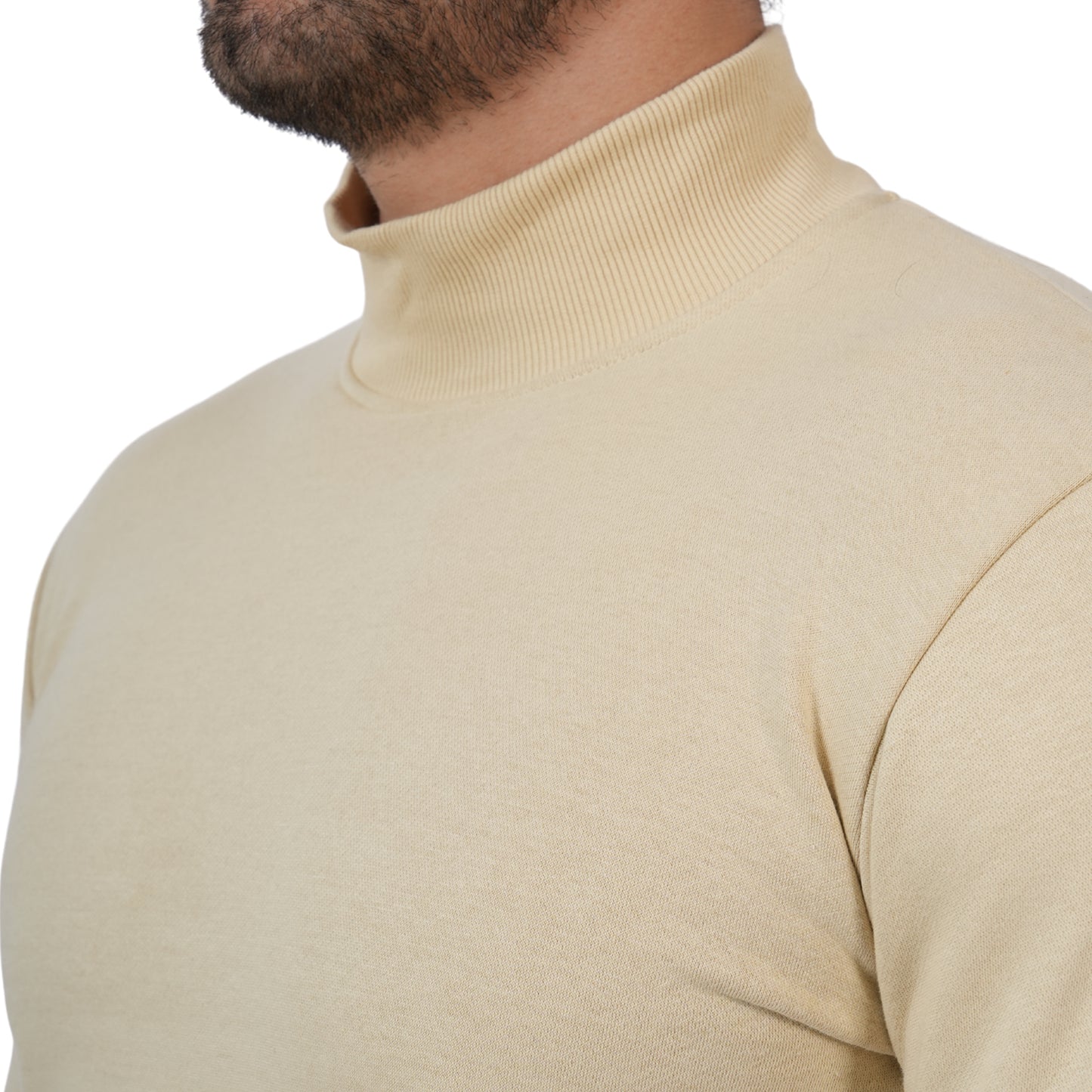Men's Casual High Neck Sweatshirt (Biscotti)