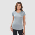 Women Knitted Fabric Regular Fit Short Sleeve Tee/T-shirt - Lt.Grey