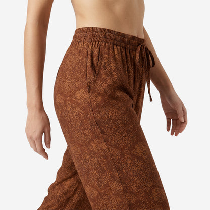 Women Printed Rayon Loungewear Set - (Brown)