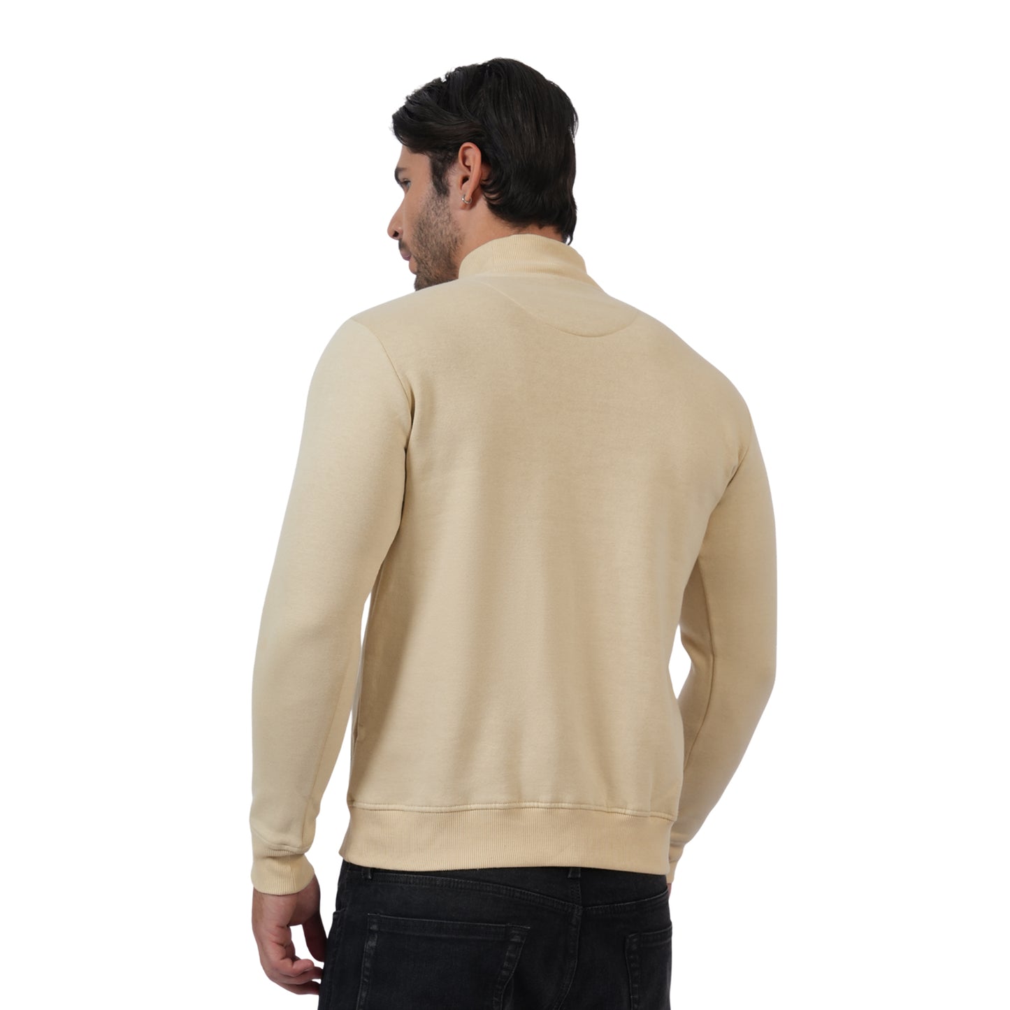 Men's Casual High Neck Sweatshirt (Biscotti)