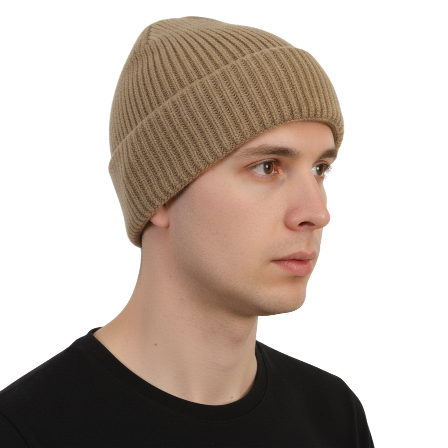 Men's Woolen Winter Cap (Lt.Khaki)
