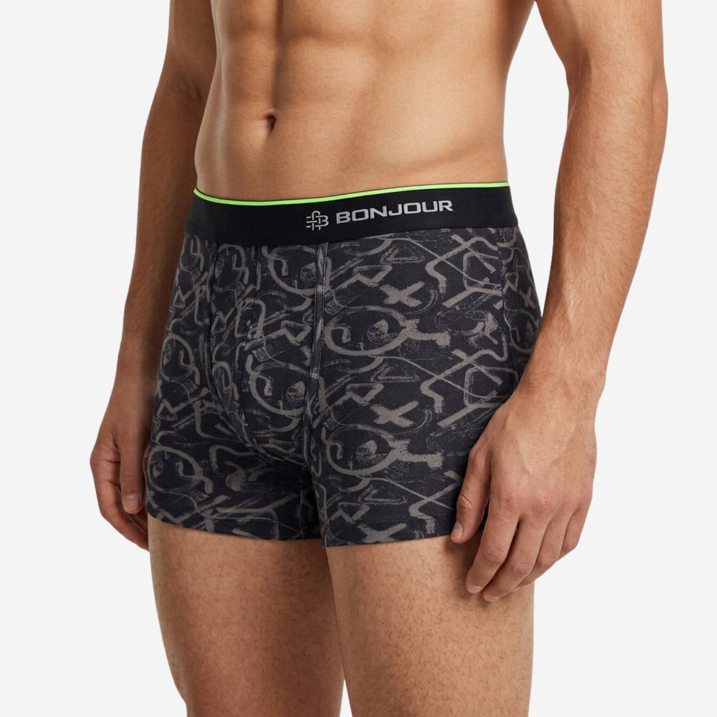 Men's Multicolor Supersoft Printed Modal Cotton Trunks - Single Pack |Black & Grey
