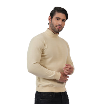 Men's Casual High Neck Sweatshirt (Biscotti)