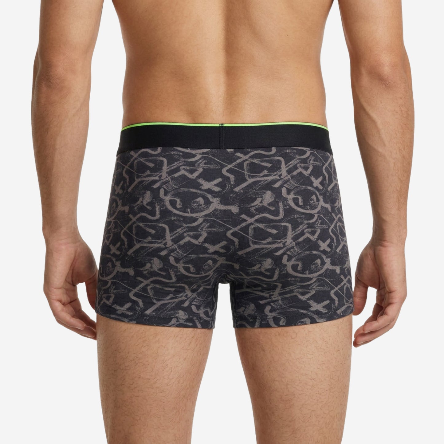 Men's Multicolor Supersoft Printed Modal Cotton Trunks - Single Pack |Black & Grey