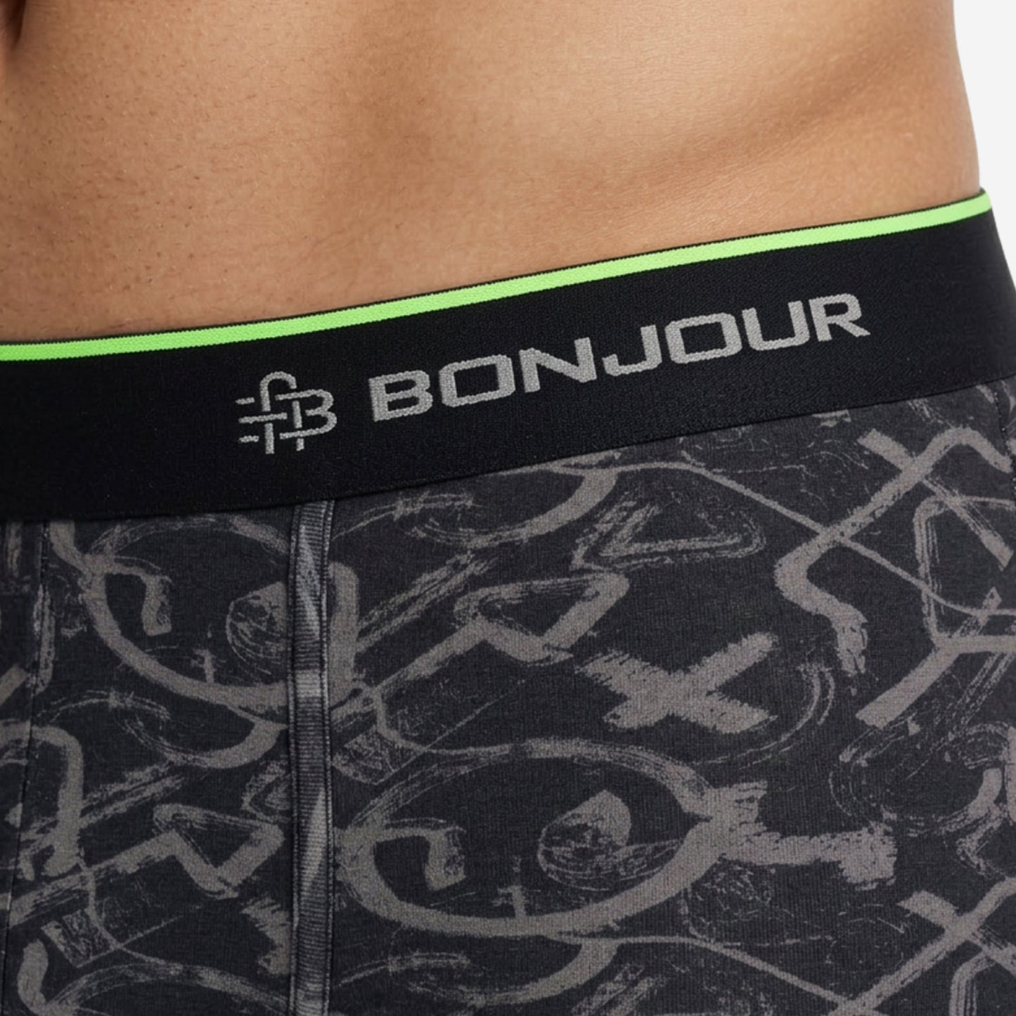Men's Multicolor Supersoft Printed Modal Cotton Trunks - Single Pack |Black & Grey