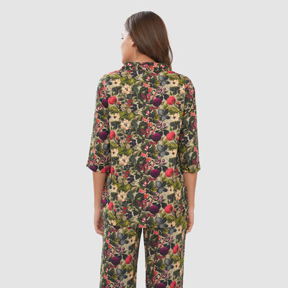 Bonjour Women's Floral Print Cotton Lounge Wear Set