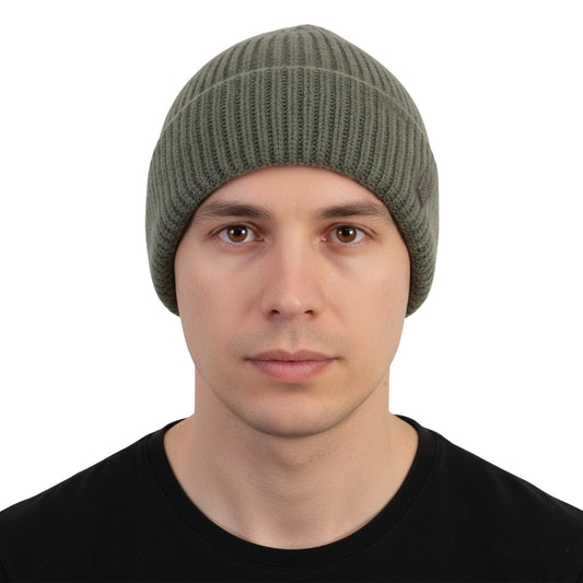 Men's Woolen Winter Cap (Lt.Olive)