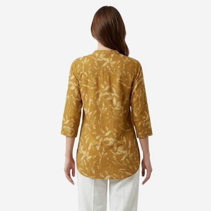 Mustard Women Floral Printed Short Kurti – Stylish & Comfortable (Pack of 1)