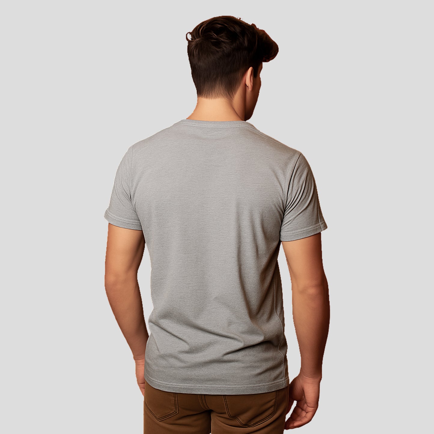 Bontact BOOT CAMP Round-Neck Half Sleeve T-Shirt (Lt.Grey)