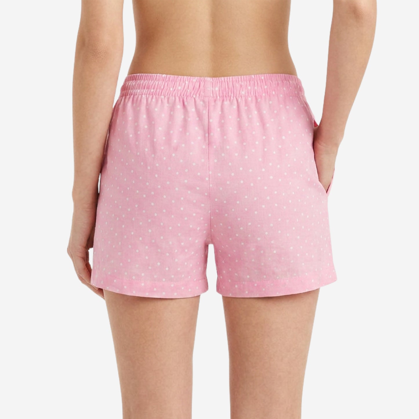 Women Regular Fit Lt.Pink Cotton Boxer Shorts