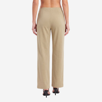 Women High Waist Straight Fit Korean Pants (Khaki)