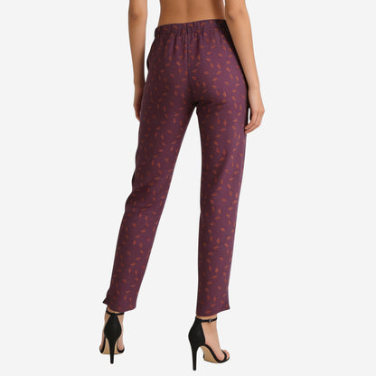 Women Printed Relaxed-Fit Lower - Purple