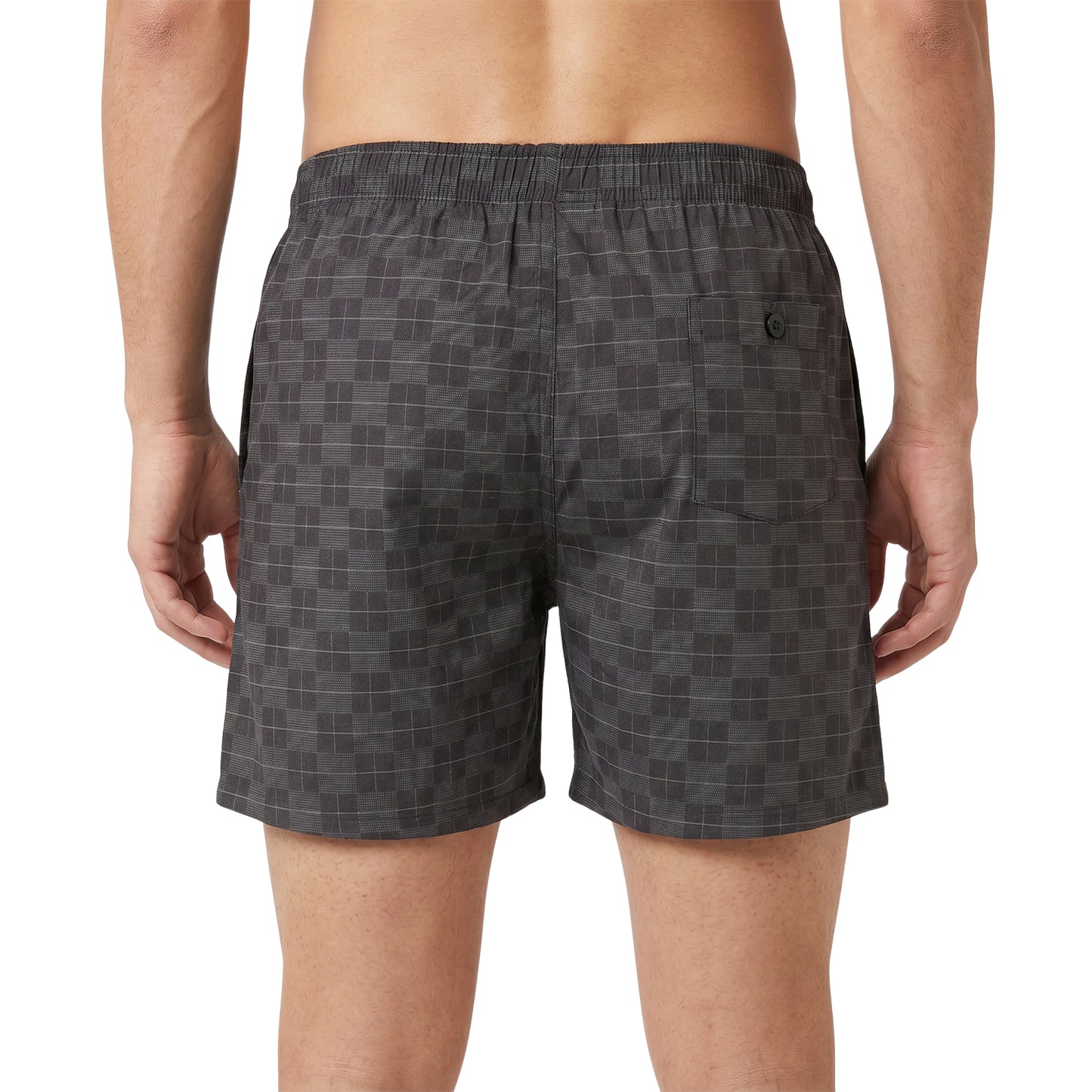 Men’s 100% Cotton Printed Mid-Rise Boxer Shorts - (Dk.Grey)