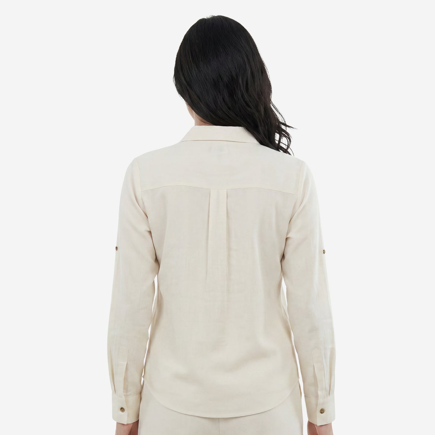 Women Linen Comfort Shirt - (Ivory)