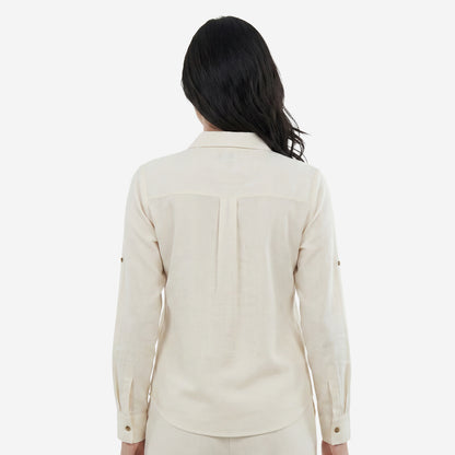Women Linen Comfort Shirt - (Ivory)