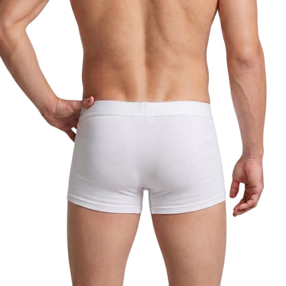 Men’s White Micro Modal Seamless Trunks with Boncel Technology