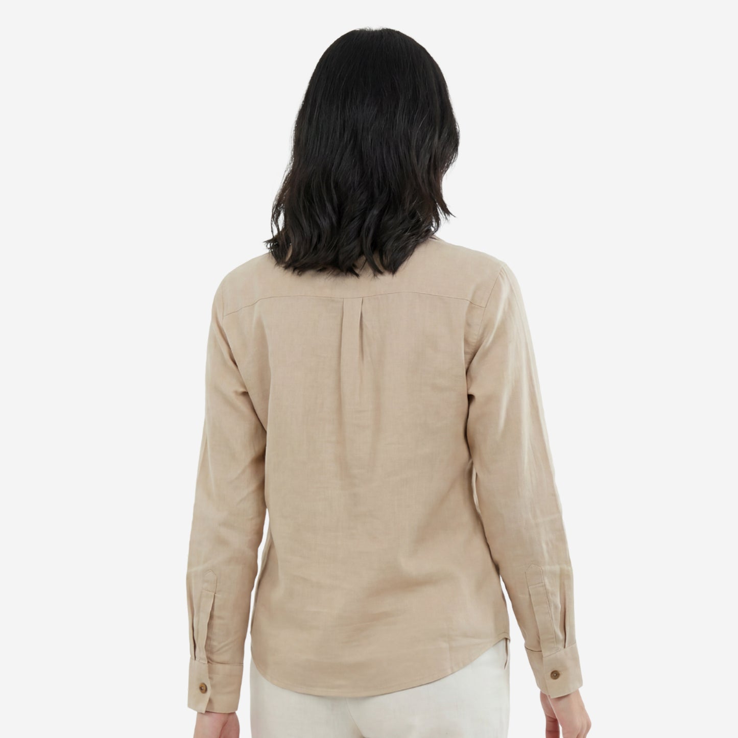 Women Linen Comfort Shirt - (Beige)