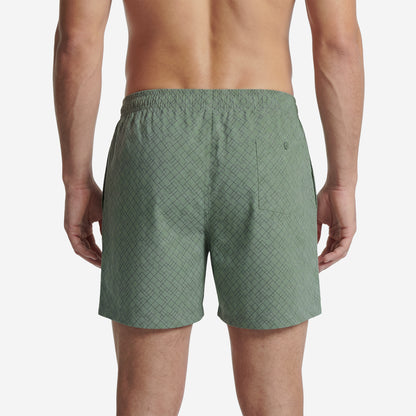 Men’s 100% Cotton Printed Mid-Rise Boxer Shorts - (Sage Green)