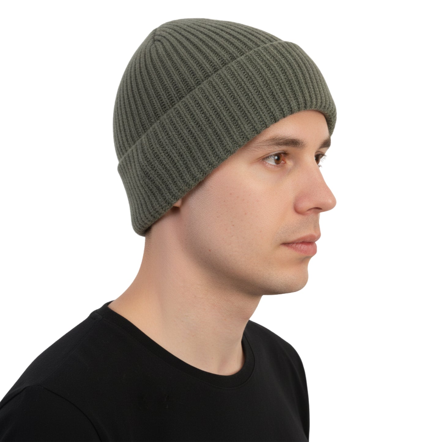 Men's Woolen Winter Cap (Lt.Olive)