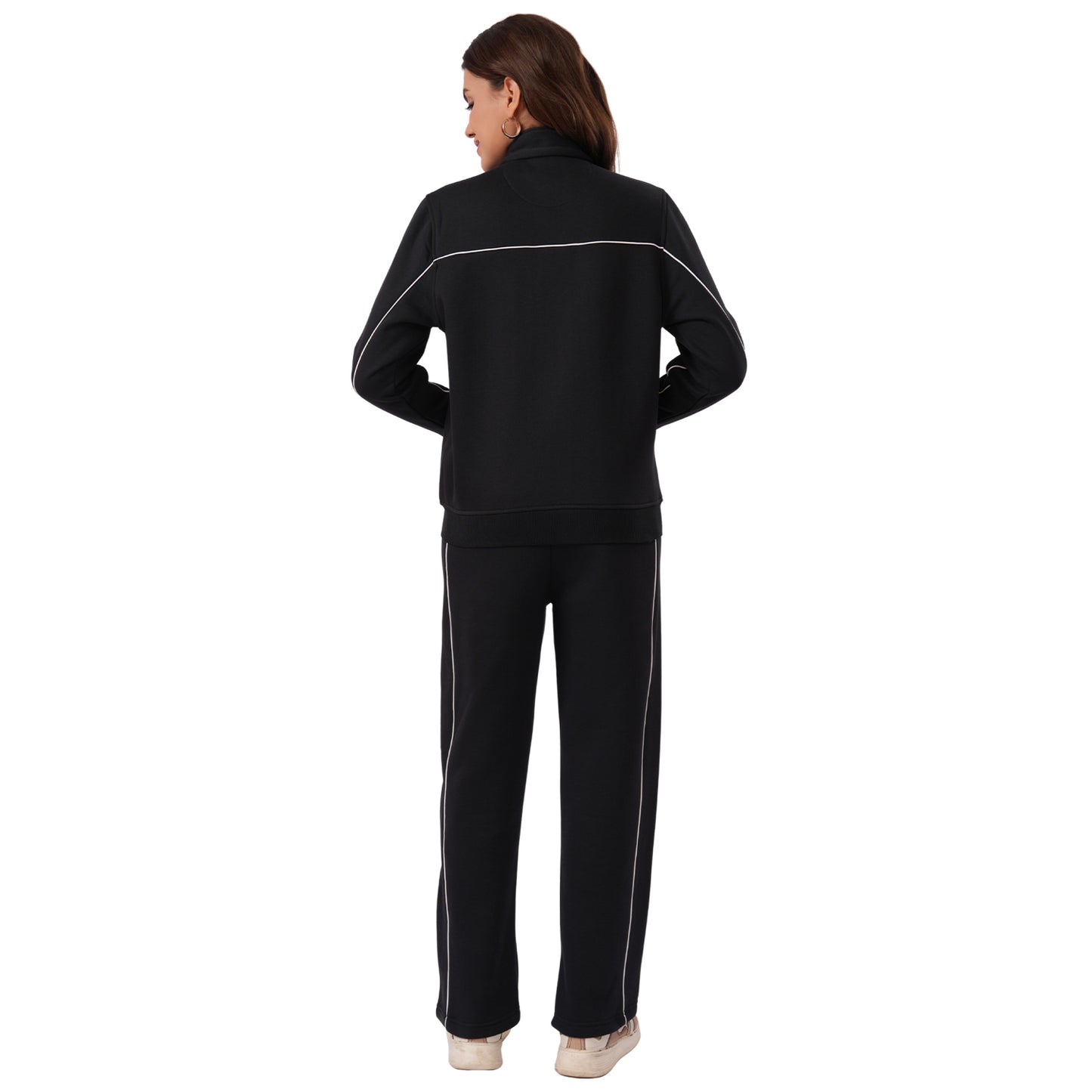 Women’s High Neck Winter Tracksuit (Black)