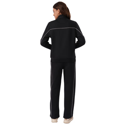 Women’s High Neck Winter Tracksuit (Black)
