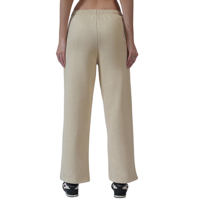 Women’s Solid Straight Fit Winter Track Pants (Biscotti)