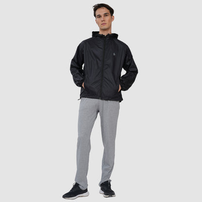 Bonjour Men's Regular Fit Windcheater Jacket for Running, Travel & Hiking,  Lightweight Full-Zip High Neck Windbreaker with Pockets