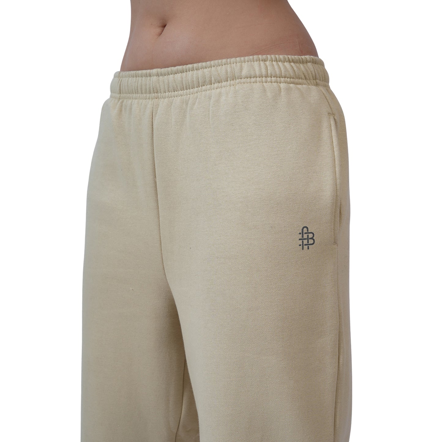 Women’s Solid Straight Fit Winter Track Pants (Biscotti)