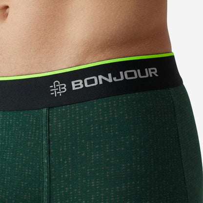 Men's Multicolor Supersoft Printed Modal Cotton Trunks - Single Pack | Bottle Green