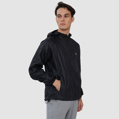 Bonjour Men's Regular Fit Windcheater Jacket for Running, Travel & Hiking,  Lightweight Full-Zip High Neck Windbreaker with Pockets