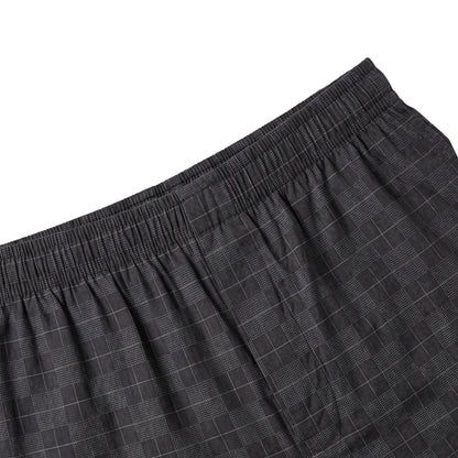 Men’s 100% Cotton Printed Mid-Rise Boxer Shorts - (Dk.Grey)