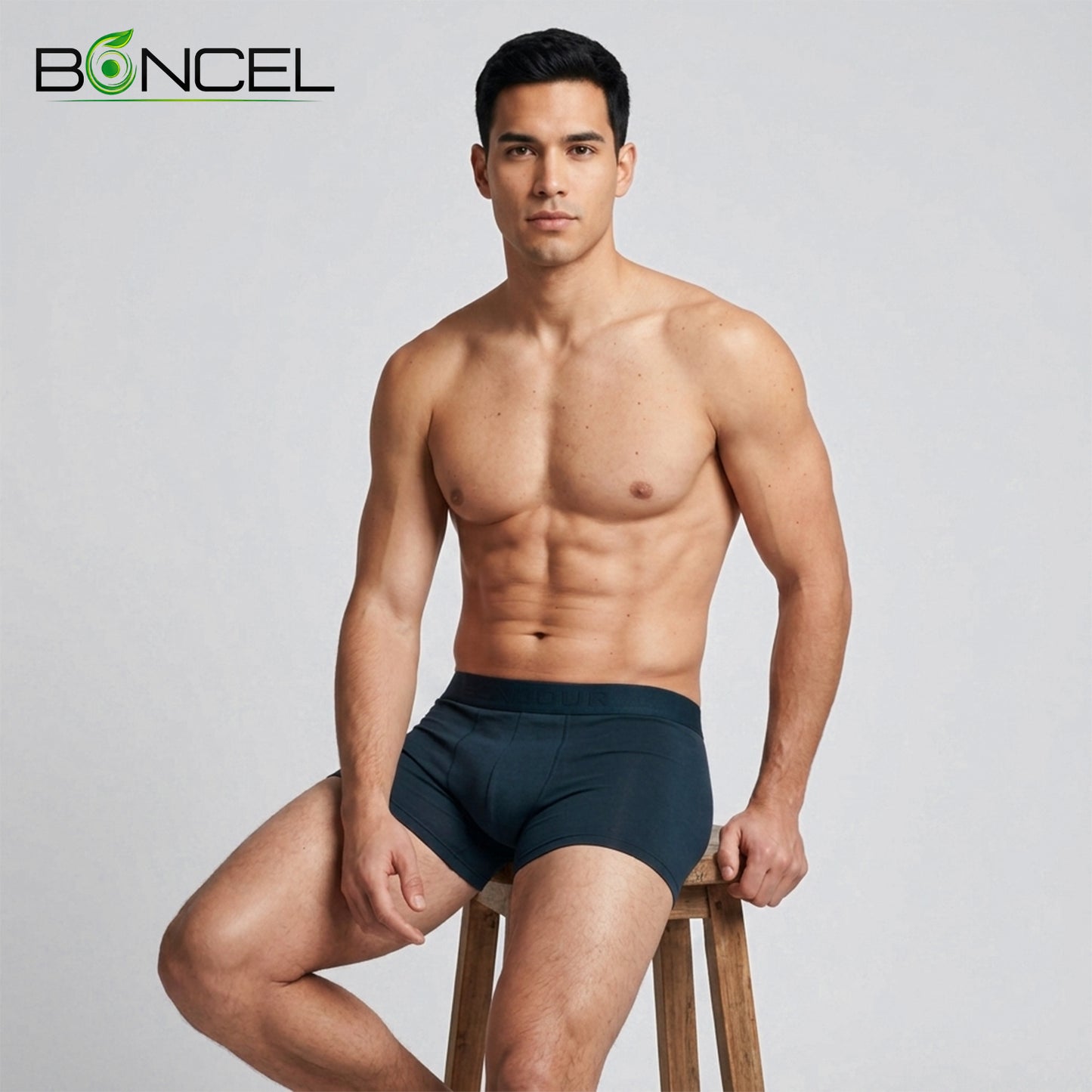 Men's Navy Micro Modal Seamless Trunks with Boncel Technology