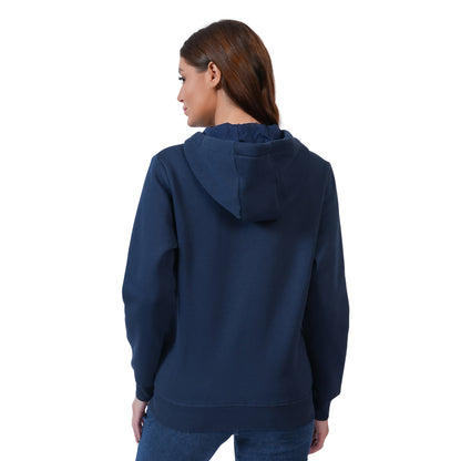 Women’s Zipper Hooded Winter Sweatshirt (Blue)