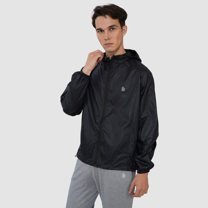 Bonjour Men's Regular Fit Windcheater Jacket for Running, Travel & Hiking,  Lightweight Full-Zip High Neck Windbreaker with Pockets