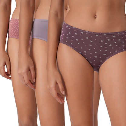 Women's Cotton & Lycra Briefs Hipster Panties (Pack of 3)