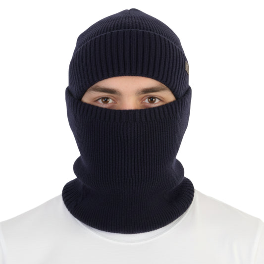 Men's Winter Cap With Neck Warmer (Navy)